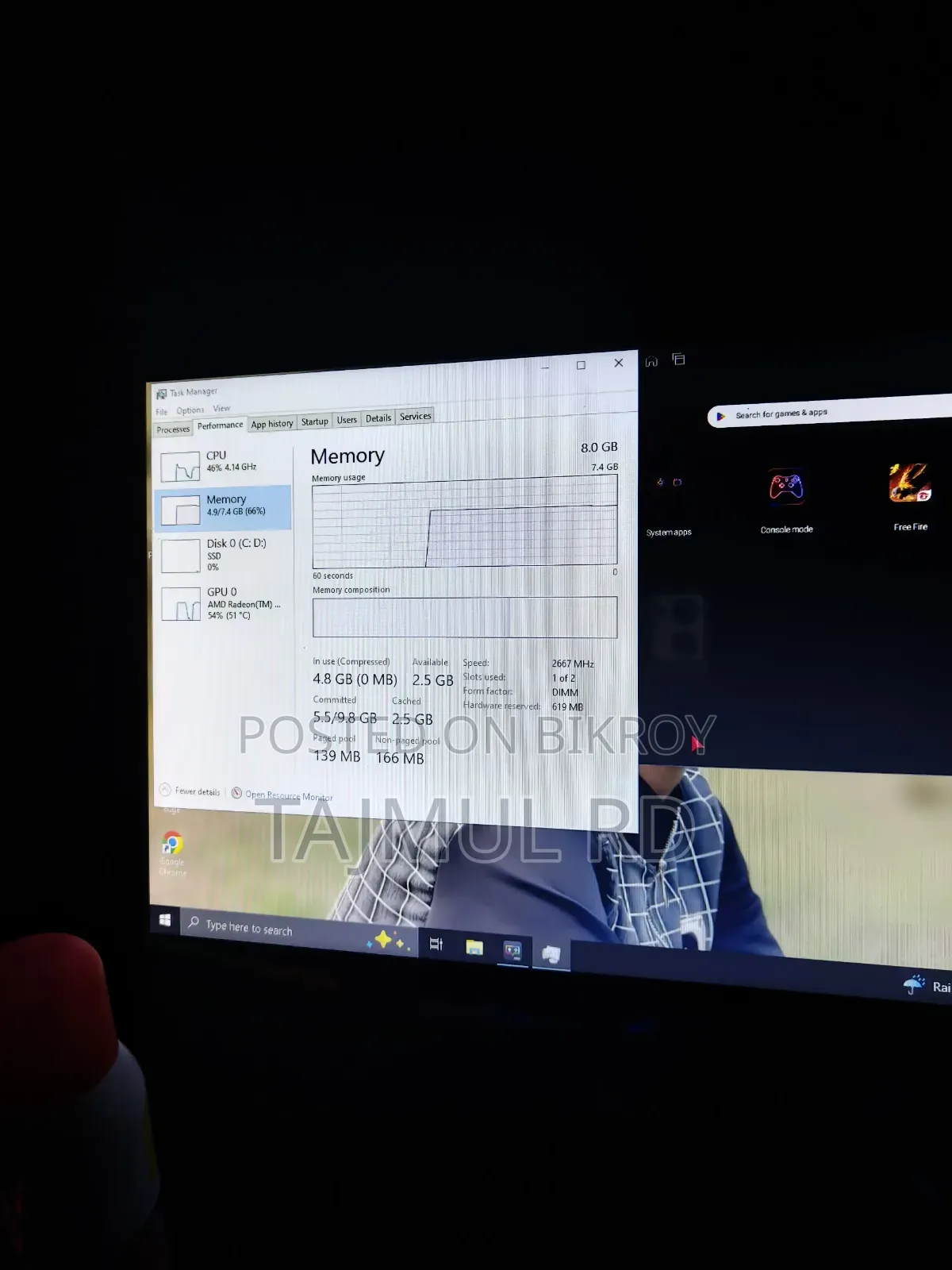 Desktop Computer ASUS 8GB AMD Ryzen 5 SSD 128GB