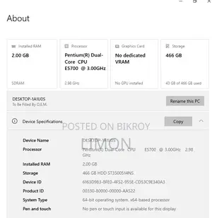 Desktop Computer 2GB Intel Pentium HDD 500GB