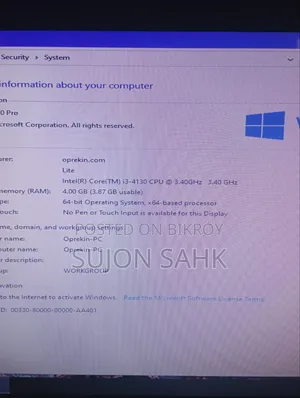 Desktop Computer 4GB Intel Core I3 SSD 128GB