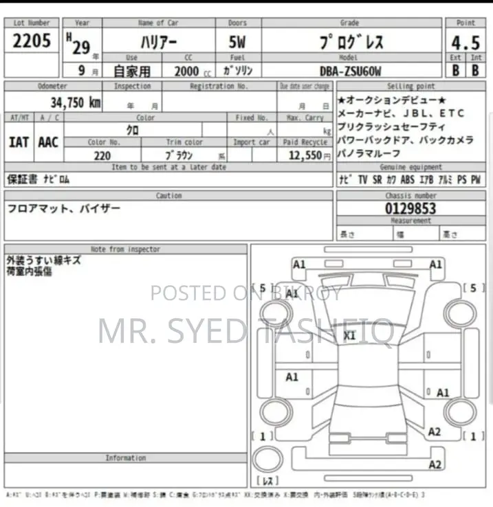Toyota Harrier 2.0 2017 Purple