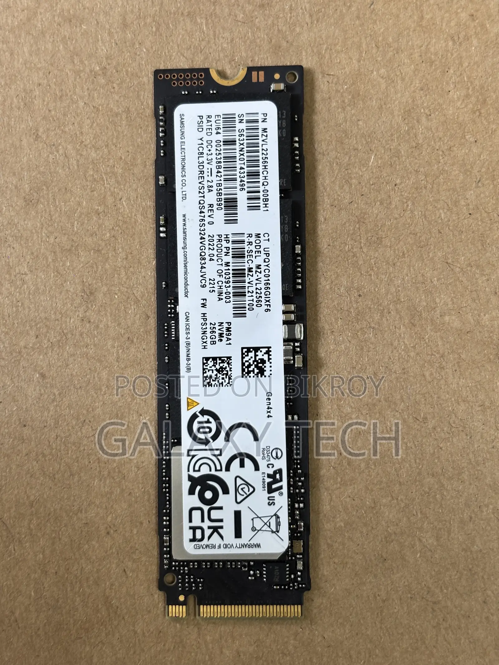Samsung 256GB M.2 PCIe Gen 4.0 NVMe SSD