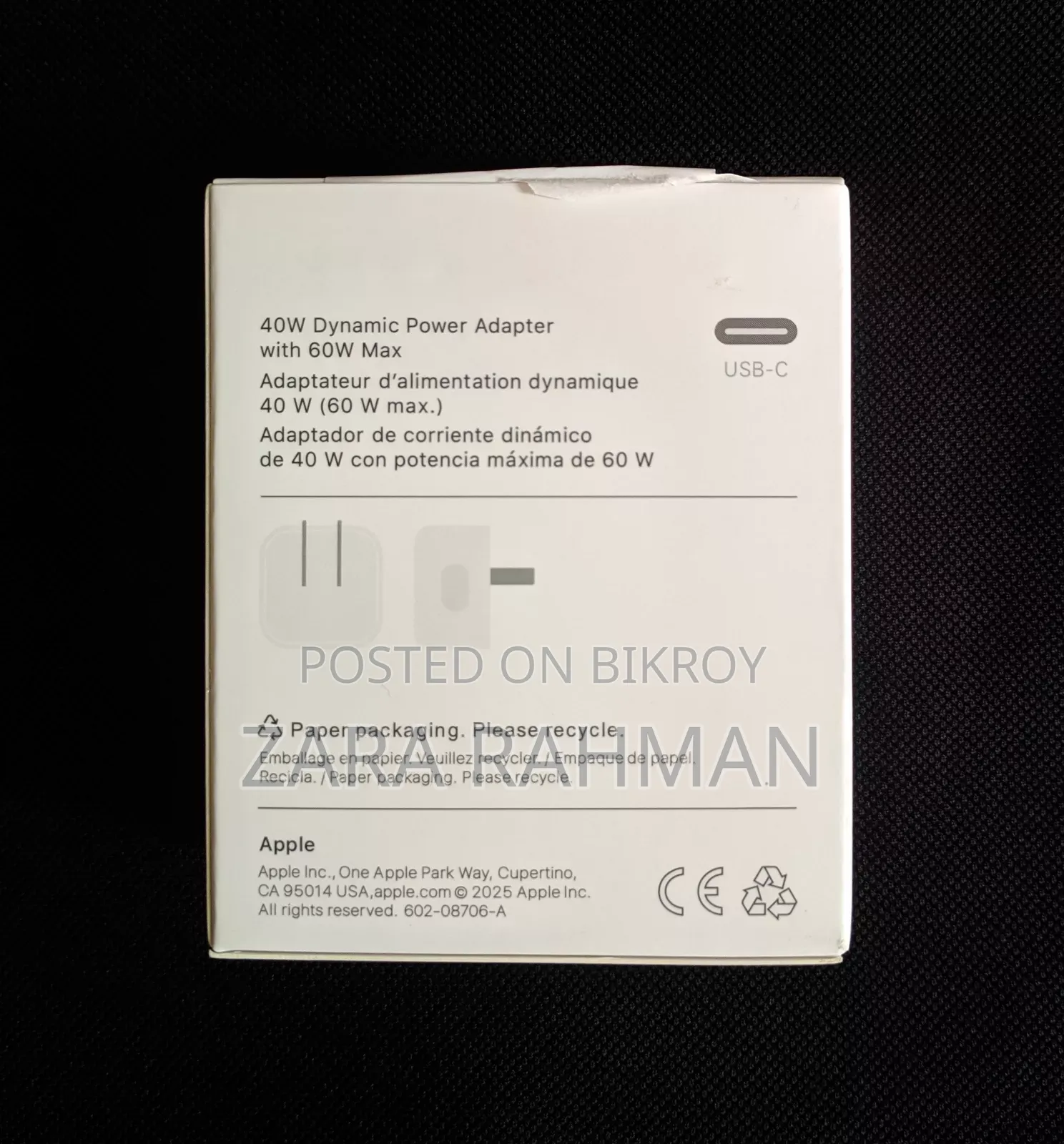 Original Apple iPhone 40W Dynamic Adapter