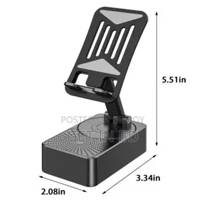 3 In 1 Portable Foldable Mobile Phone Holder With Bluetooth Speaker