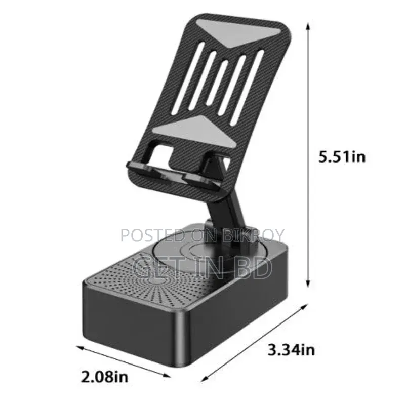 3 In 1 Portable Foldable Mobile Phone Holder With Bluetooth Speaker