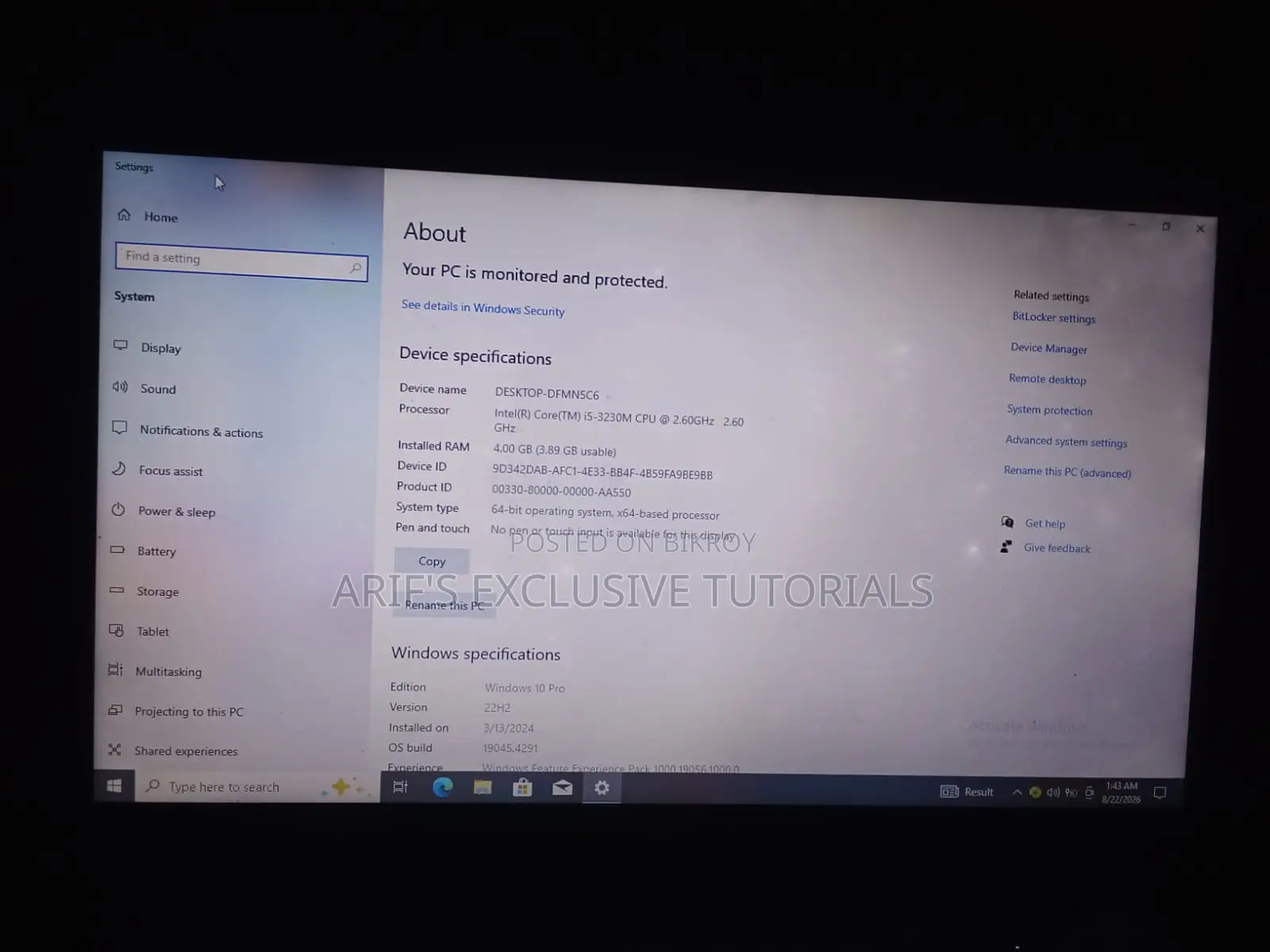 Laptop HP 15s 4GB Intel Core I5 HDD+SSD 512GB