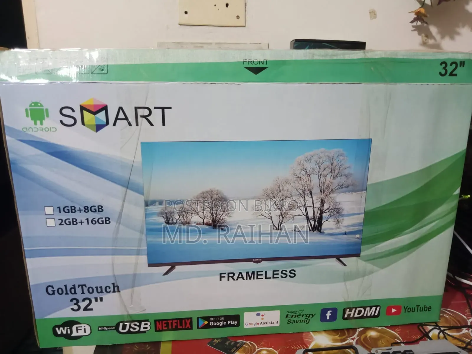 32 Inch Frameless SMART TV - 3 Months Used