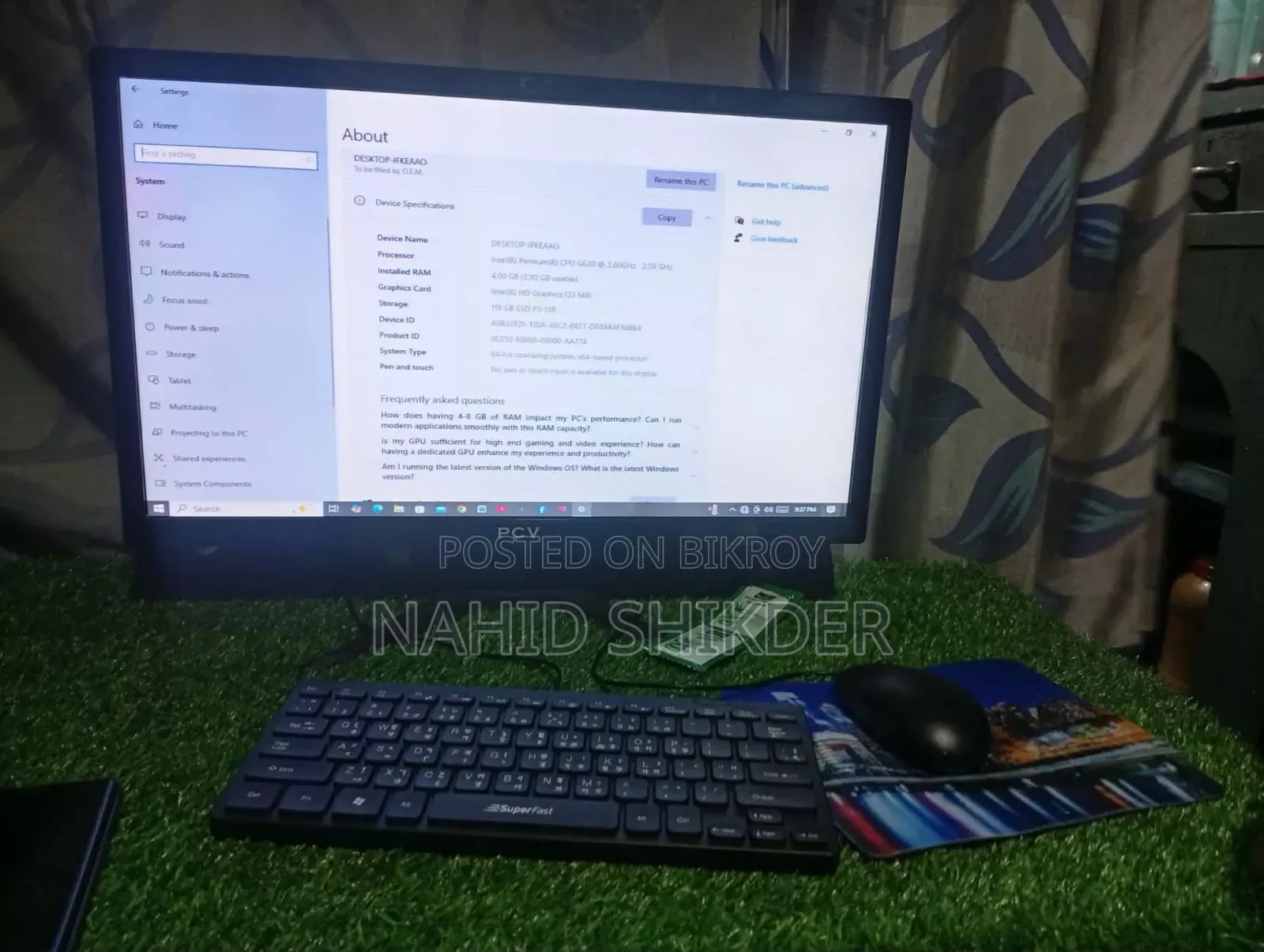 Desktop Computer 4GB SSD 128GB