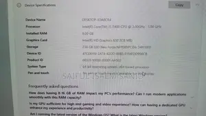 Desktop Computer 8GB Intel Core i5 SSD 256GB