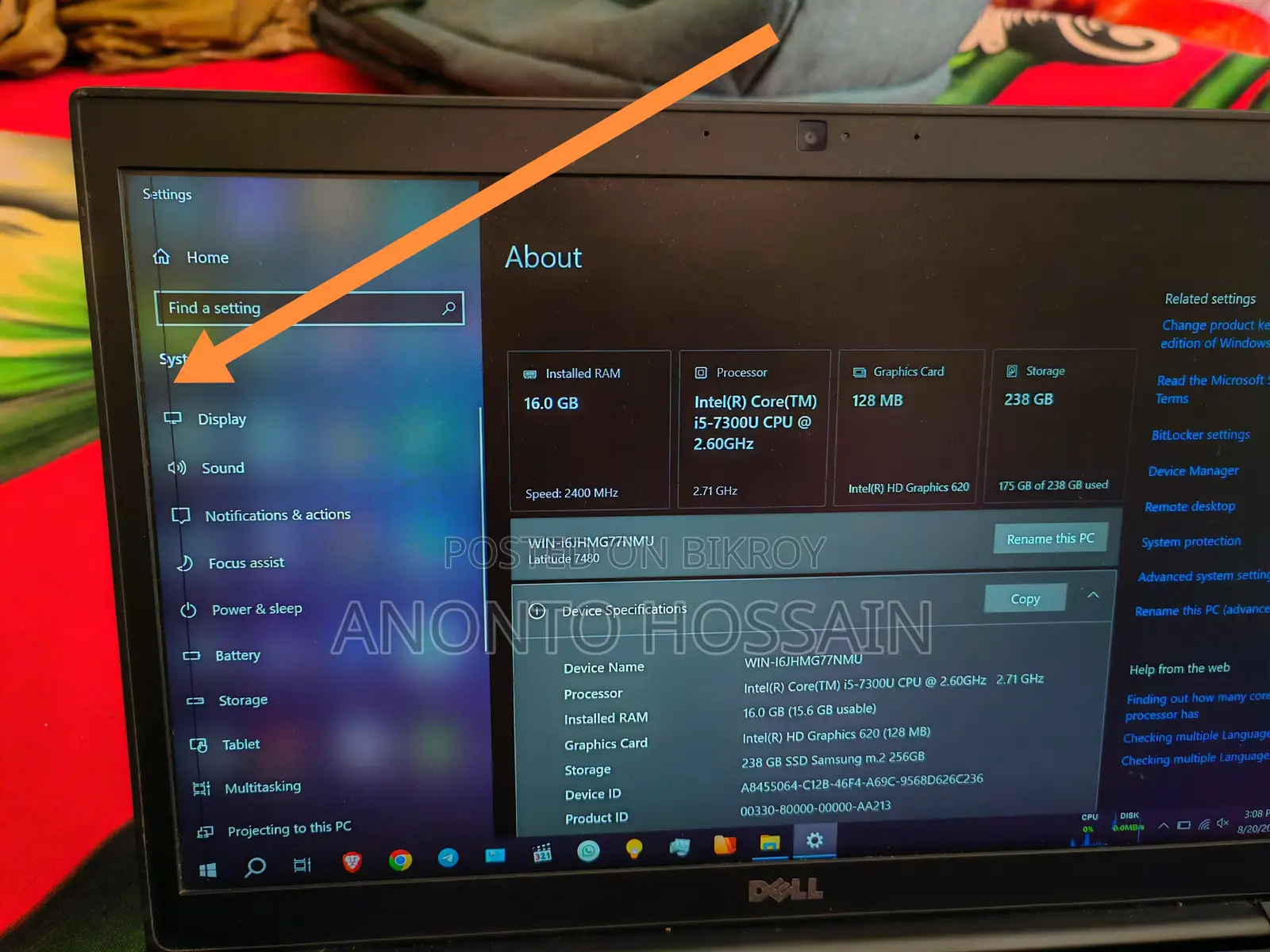 Laptop Dell Latitude 7480 16GB Intel Core I5 SSD 256GB
