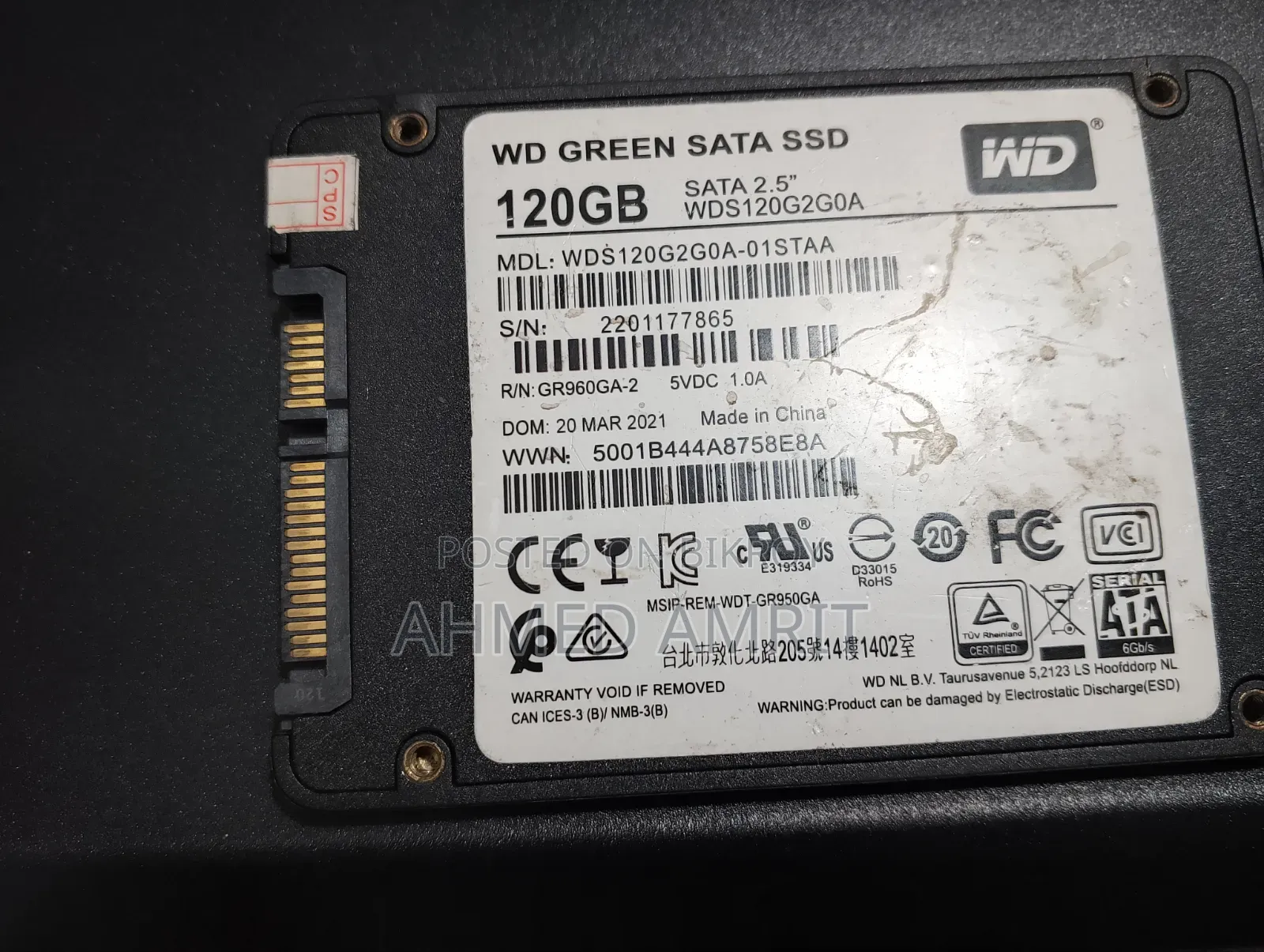Original WD 128GB SATA SSD 2.5" 120GB