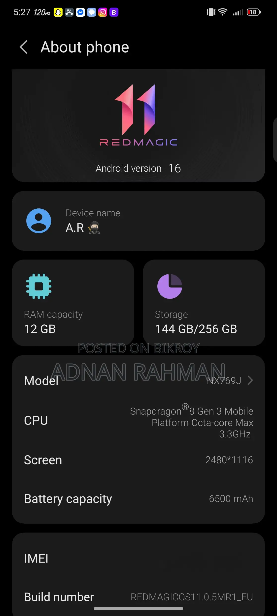 ZTE Nubia RedMagic 9 Pro 256 GB Black