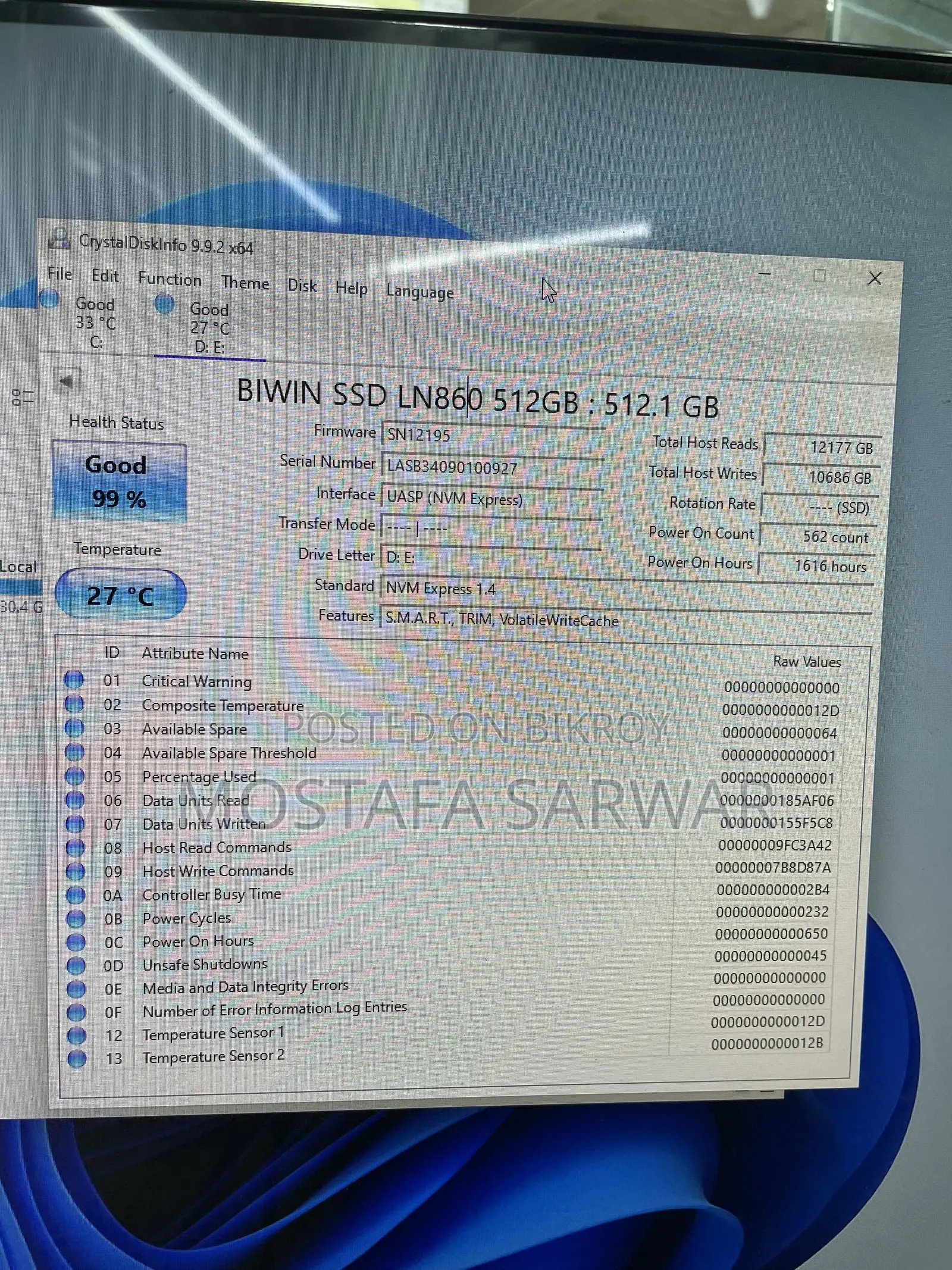 Lenovo Ln860 512gb Nvme SSD