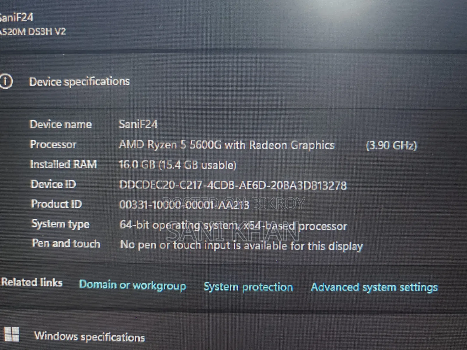 Desktop Computer 16GB AMD Ryzen 5 SSD 256GB