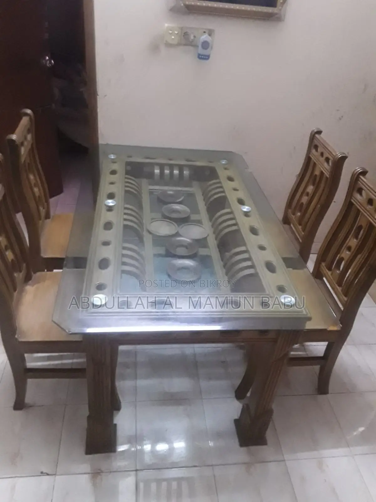 ডাইনিং টেবিল উইথ ১০ এমএম গ্লাস