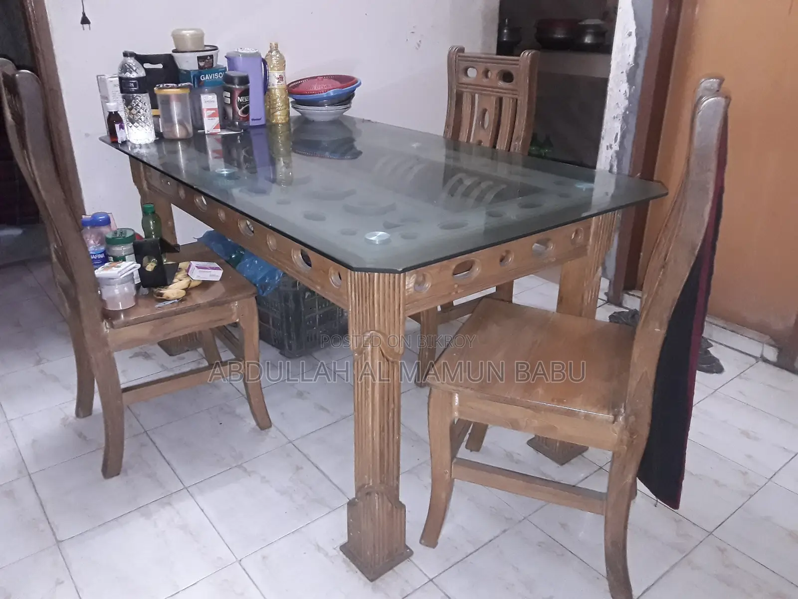 ডাইনিং টেবিল উইথ ১০ এমএম গ্লাস