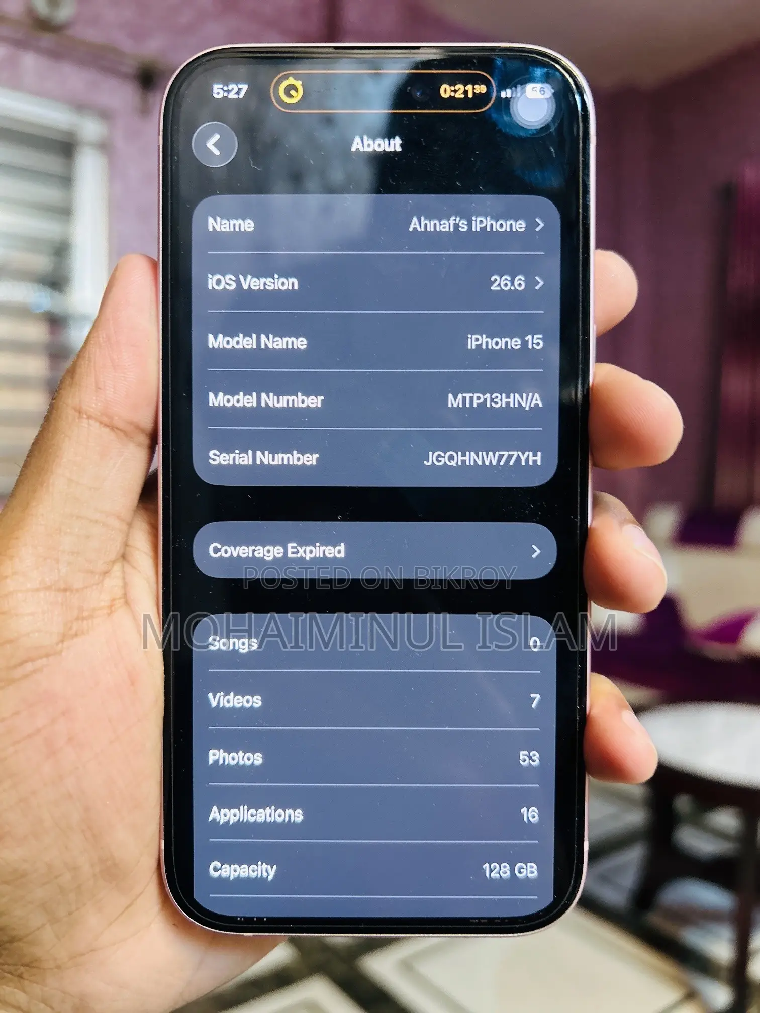 Apple iPhone 15 128 GB Pink