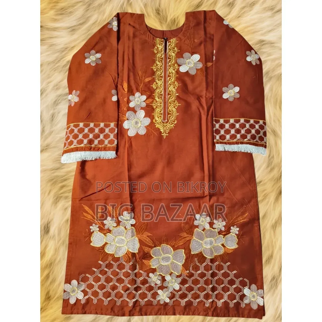 পিওর সুতি এমব্রয়ডারি কুর্তি ও পালাজো সেট