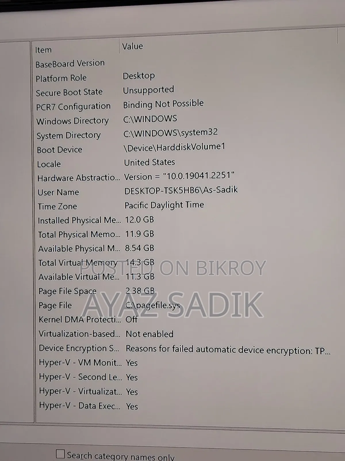 Desktop Computer 12GB Intel Pentium SSD 128GB