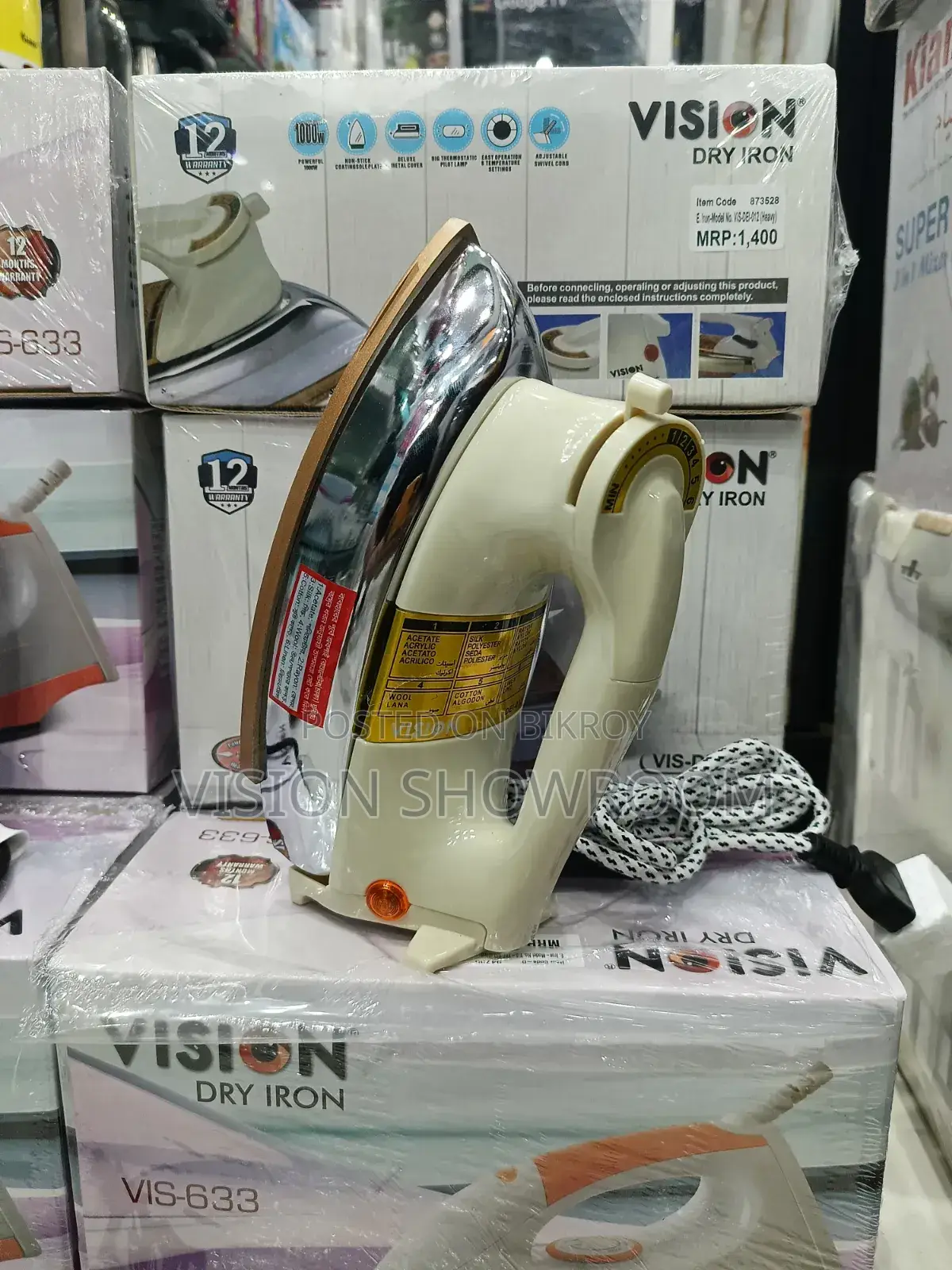 VISION Electric Heavy Iron 1000W With Shock and Burn Proof VIS-DEI-012