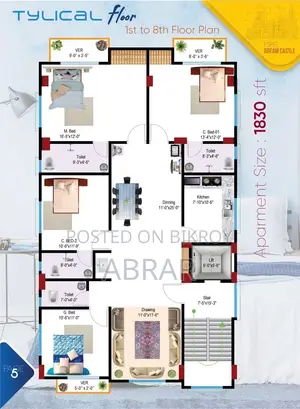 4 Bedroom Apartment in First Security, Banasree for Sale