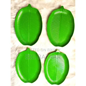 Banana Leaf Design Serving Tray – 4 Pieces Set