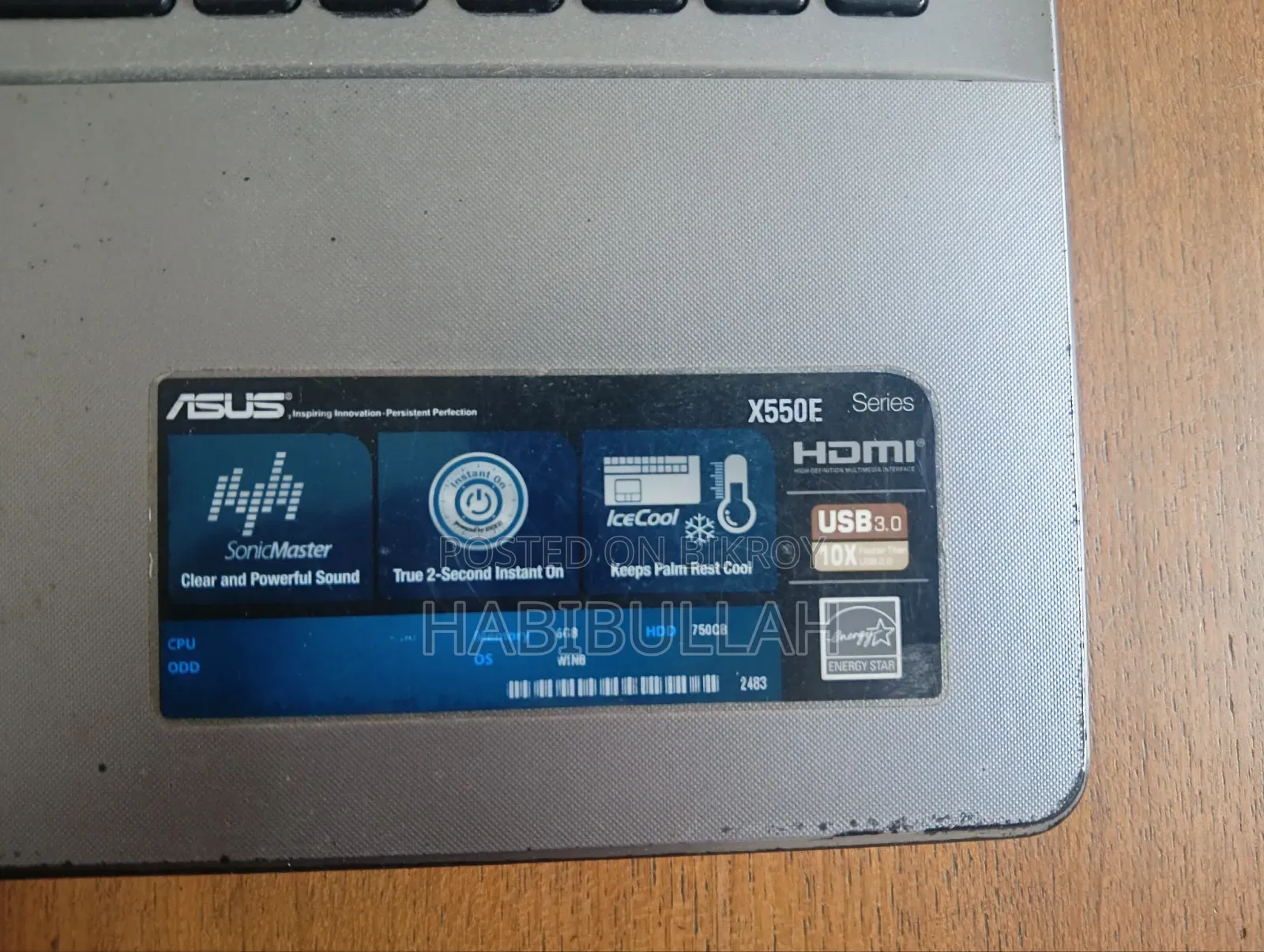 Laptop ASUS X550CC 6GB Intel Core I5 HDD 1T
