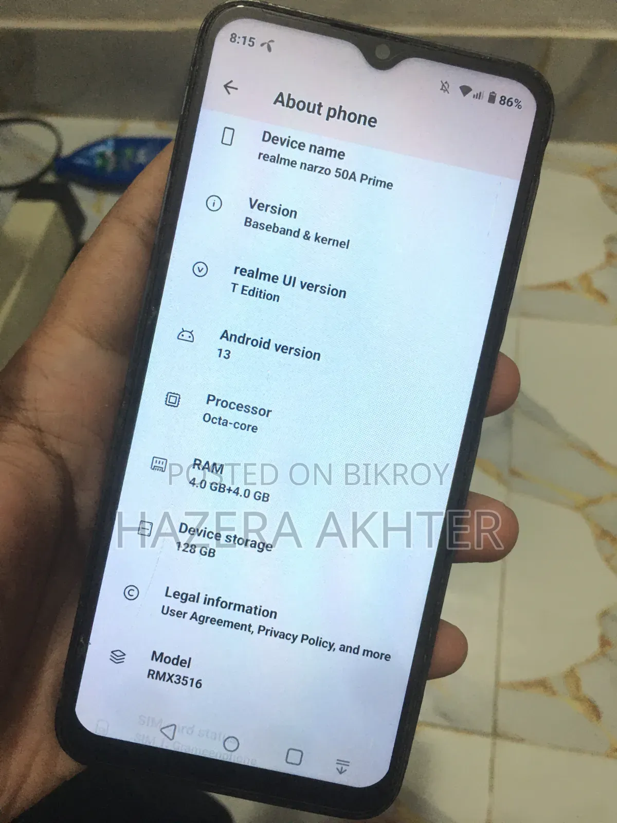 Realme Narzo 50A Prime 128 GB Black