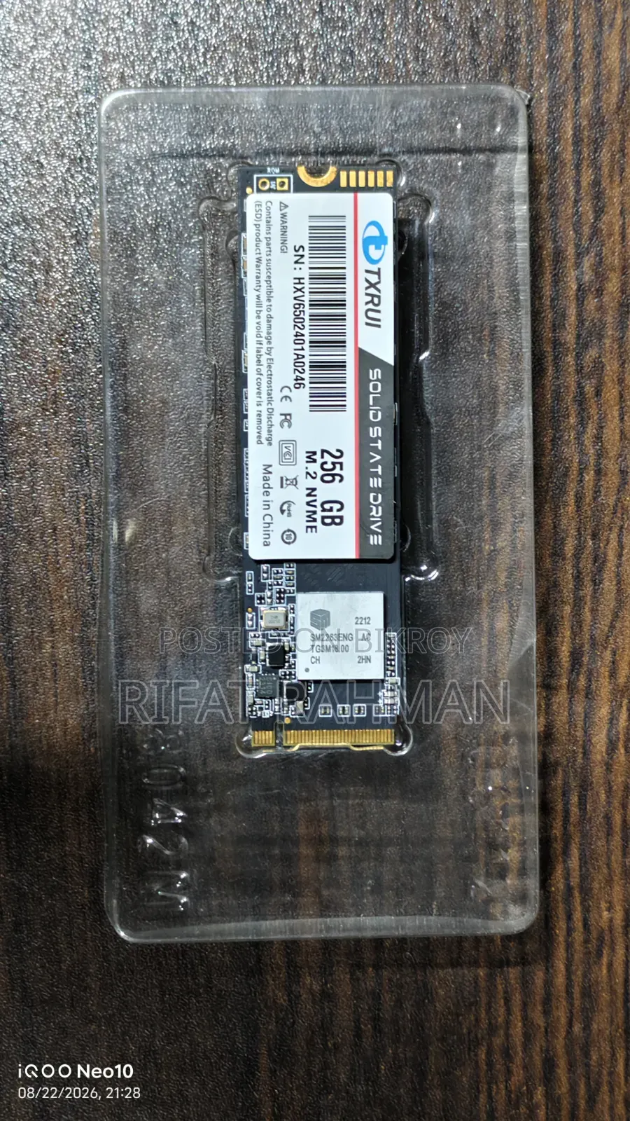 TXRUI 256GB M.2 NVMe SSD — Brand New