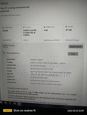 Desktop Computer Gigabyte 16GB Intel Core I5 SSD 256GB