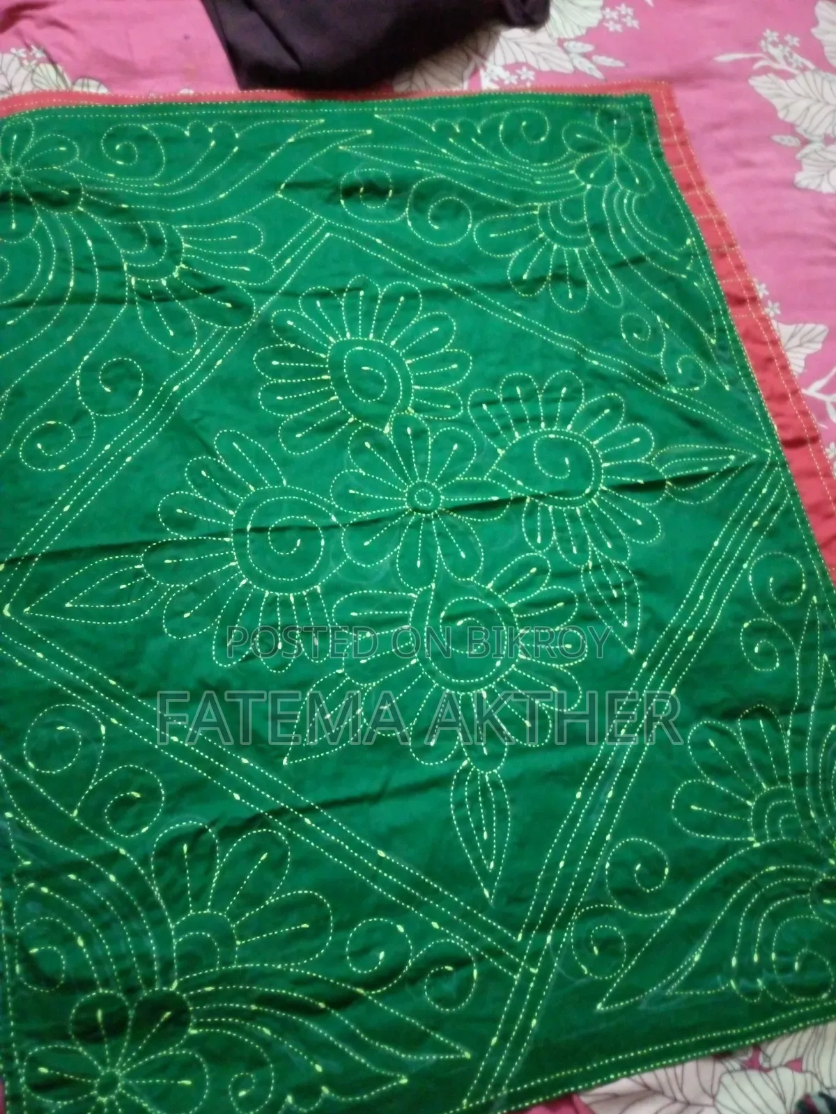 হাতে সেলাই করা প্রিমিয়াম কোয়ালিটি সুতি নকশী কাঁথা