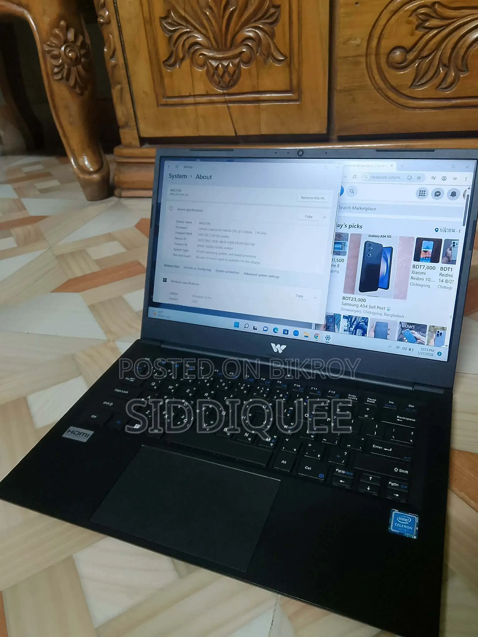 ল্যাপটপ শাওমি ৮ জিবি এইচডিডি ২৫৬ জিবি