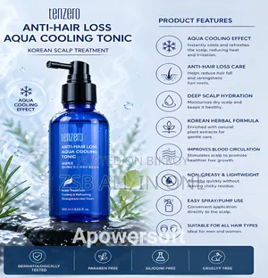 Tenzero Anti-Hair Loss Aqua Cooling Tonic, Korean Scalp Treatment