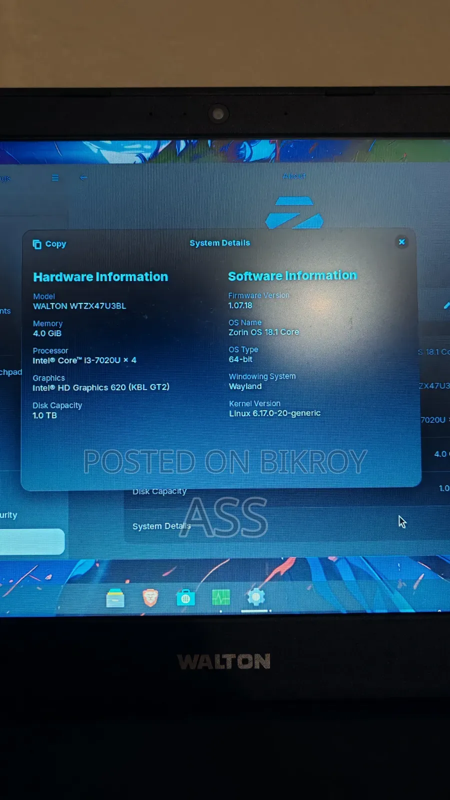 Laptop 4GB Intel Core I3 HDD 1T