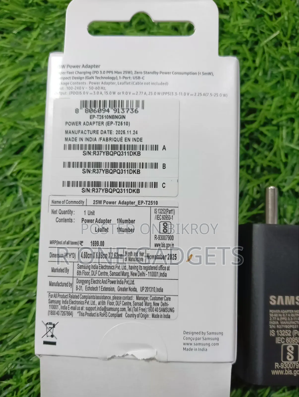 Samsung 25w Indian Original Adaptor