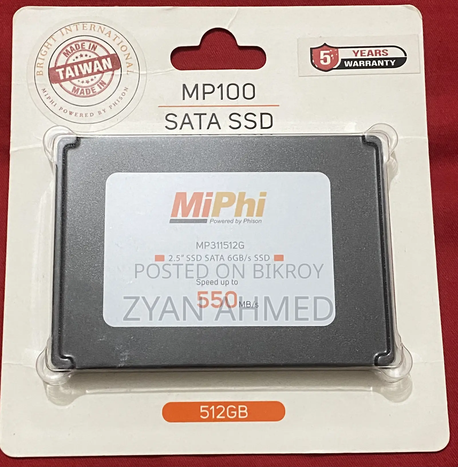 Miphi Mp100 512gb 2.5 Inch Sataiii Internal SSD #Mp311512g