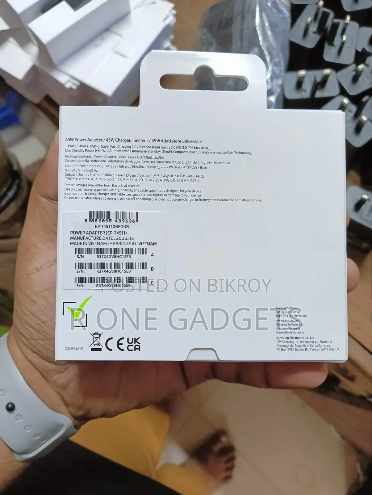 স্যামসাং ৪৫ ওয়াট অরিজিনাল অফিশিয়াল চার্জার