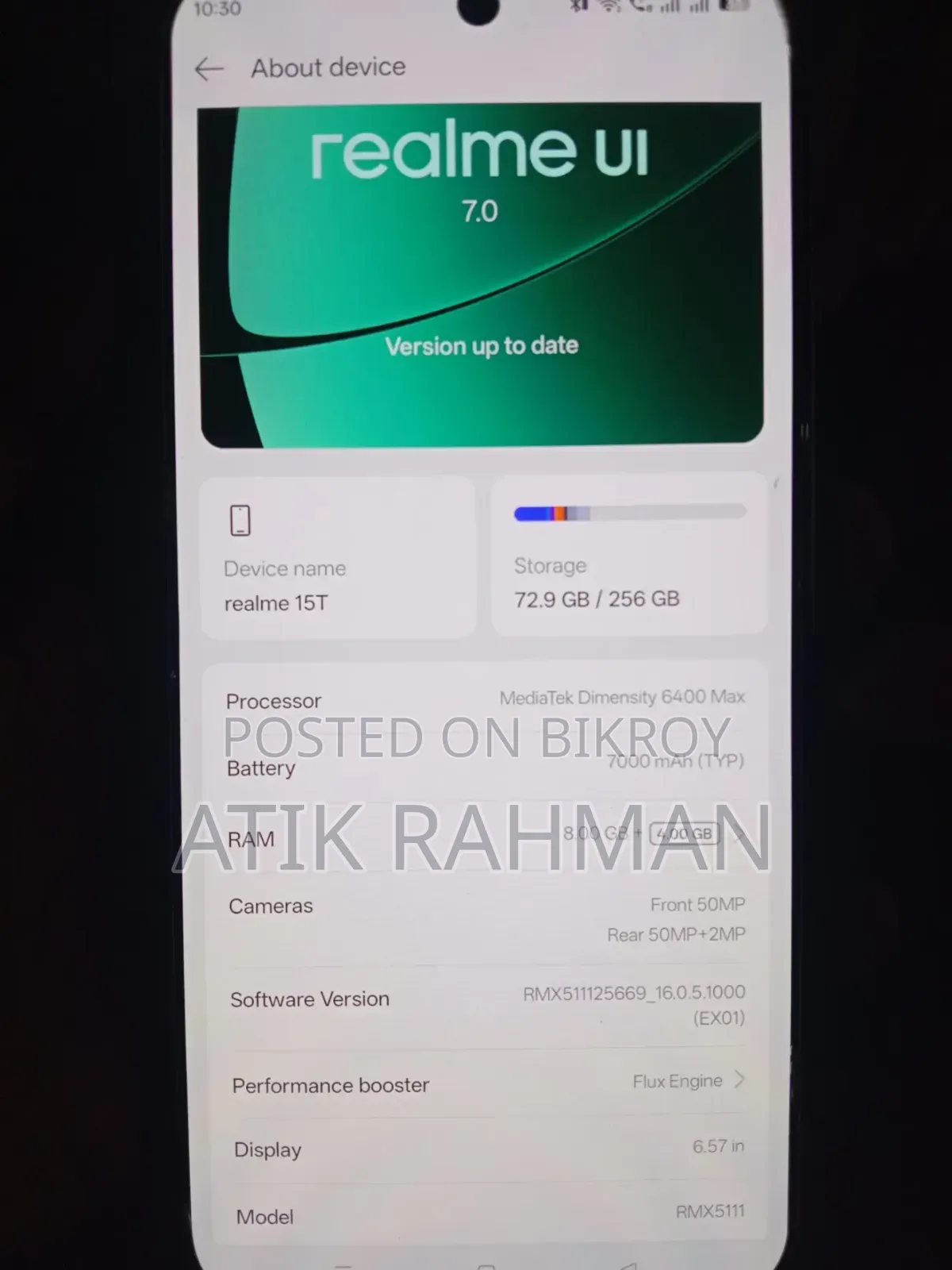 রিয়েলমি ১৫টি ২৫৬ জিবি ব্ল্যাক