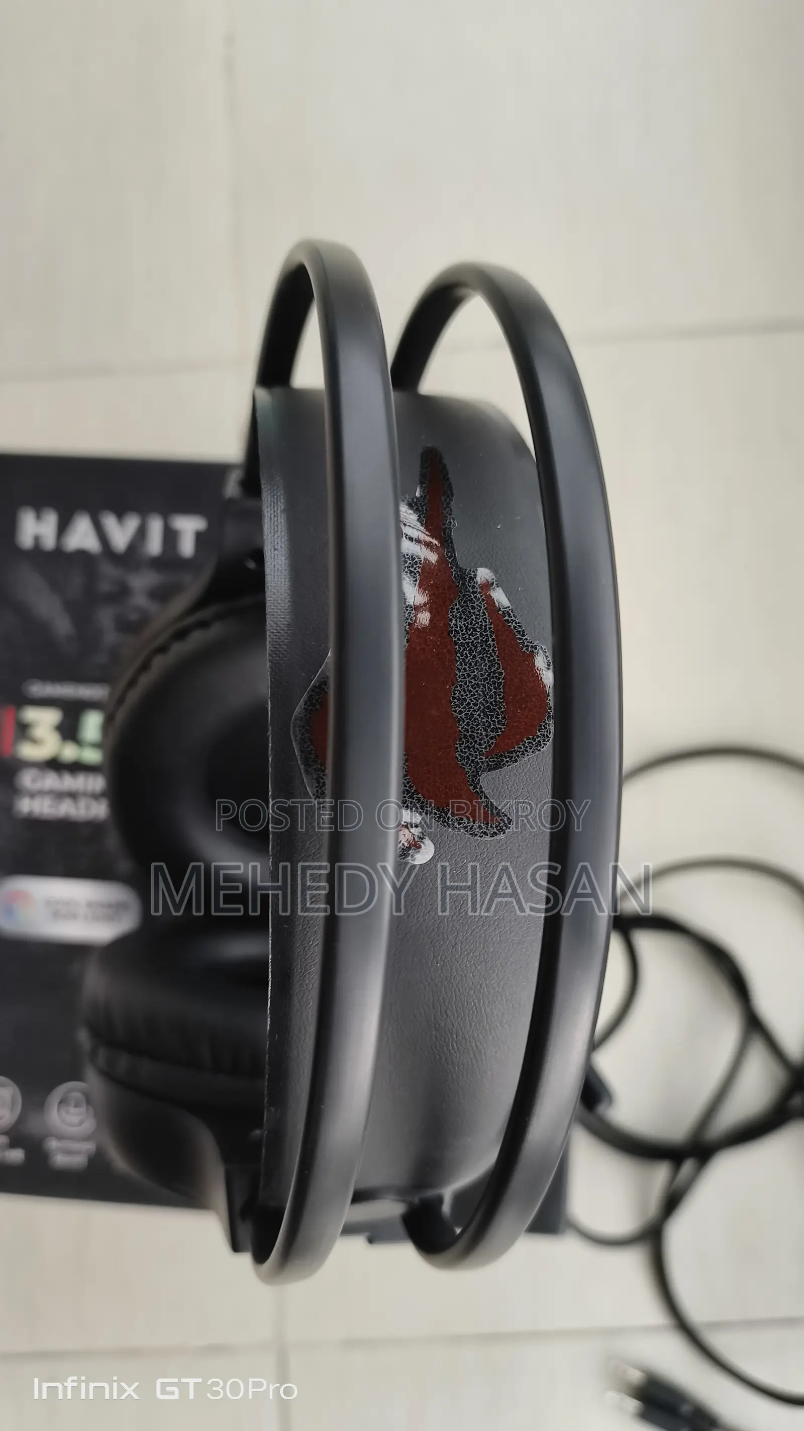 Havit Gamenote H2040d তারযুক্ত কালো RGB গেমিং হেডফোন