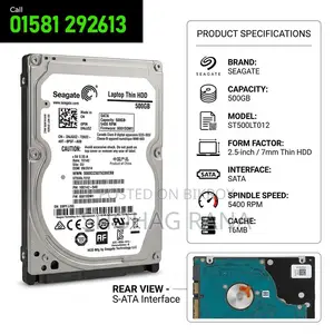 Seagate 500GB Laptop HDD 2.5" SATA | ST500LT012 | 5400RPM (Used)