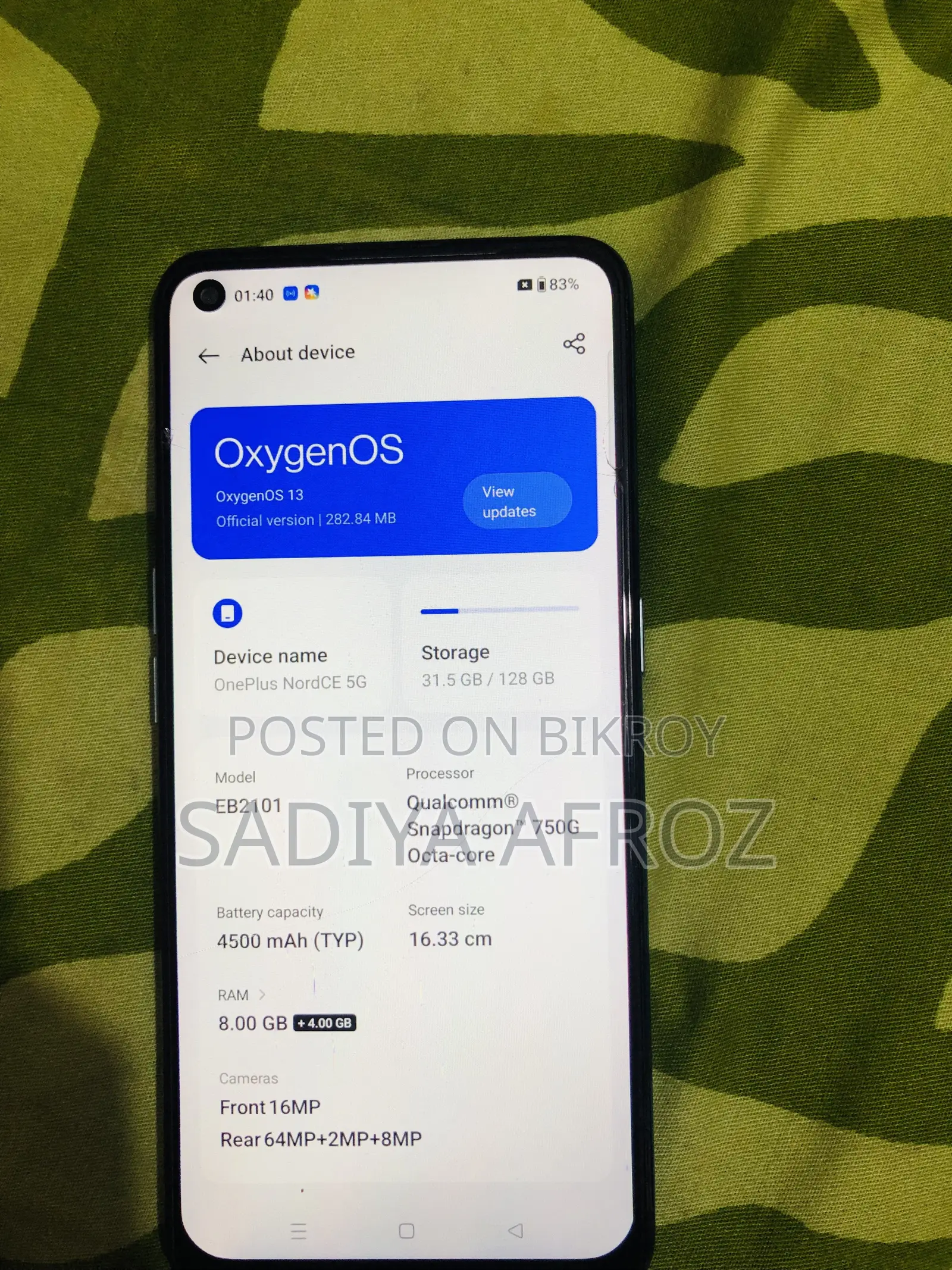 OnePlus Nord CE 5G 128 GB Blue