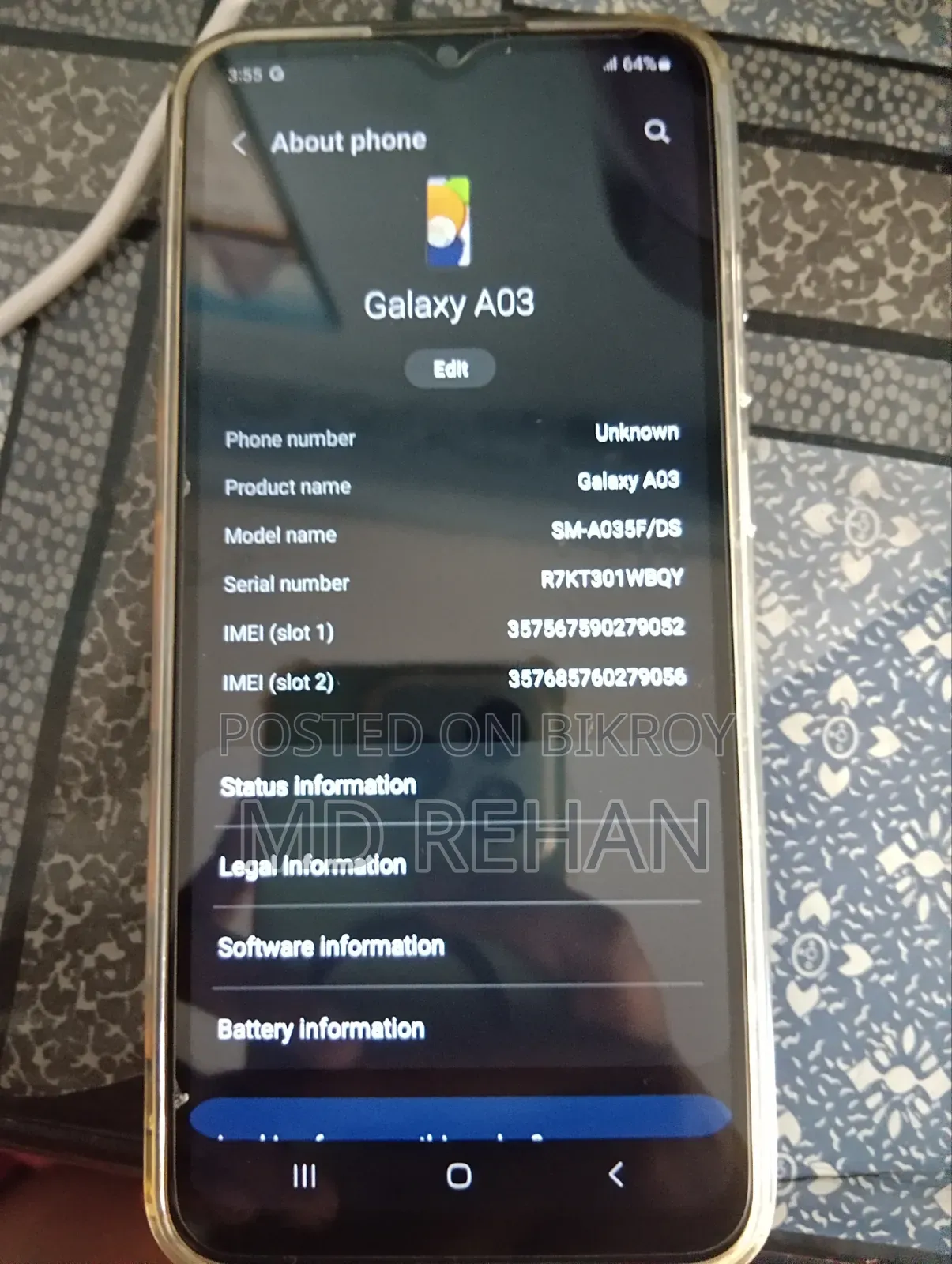 Samsung Galaxy A03 32 GB Blue