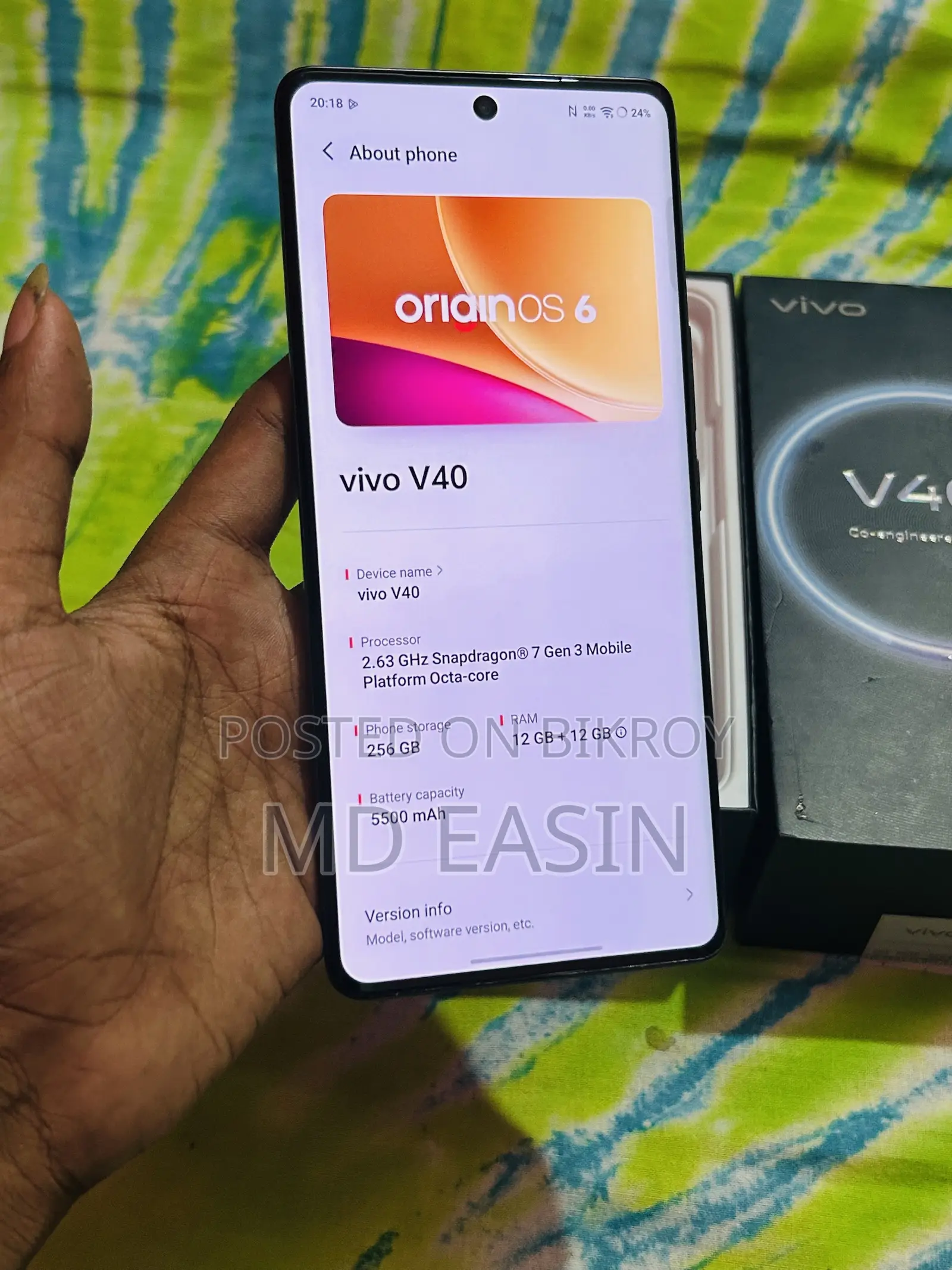 Vivo V40 256 GB Blue