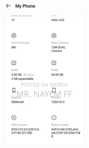 Infinix Smart 7 64 GB Blue