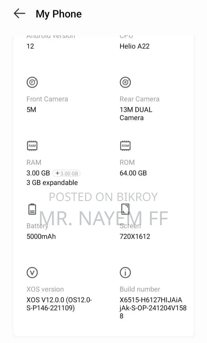 Infinix Smart 7 64 GB Blue