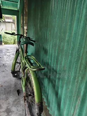 Bicycle for human riding. Everything on the bicycle is completely alright.