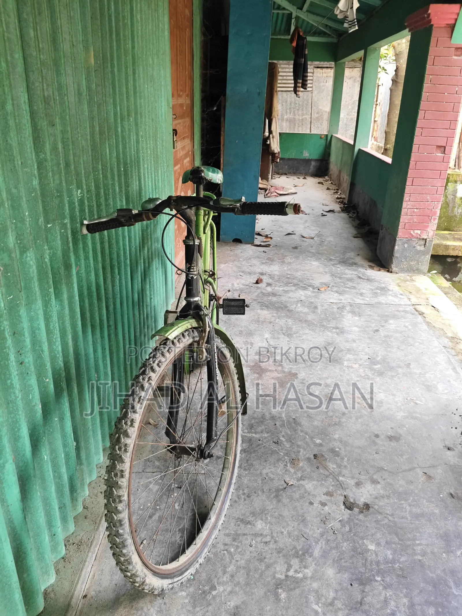 Bicycle for human riding. Everything on the bicycle is completely alright.