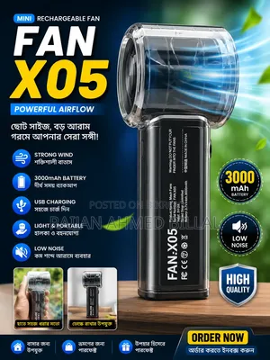 🌬️ FAN X05 Mini Rechargeable Fan