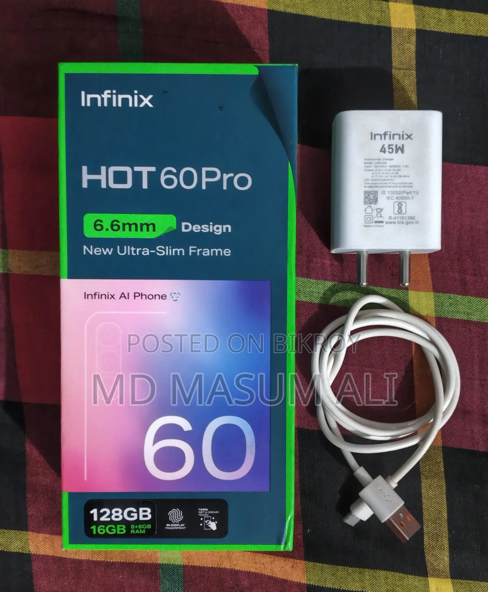 ইনফিনিক্স হট ৬০ প্রো ১২৮ জিবি ব্ল্যাক