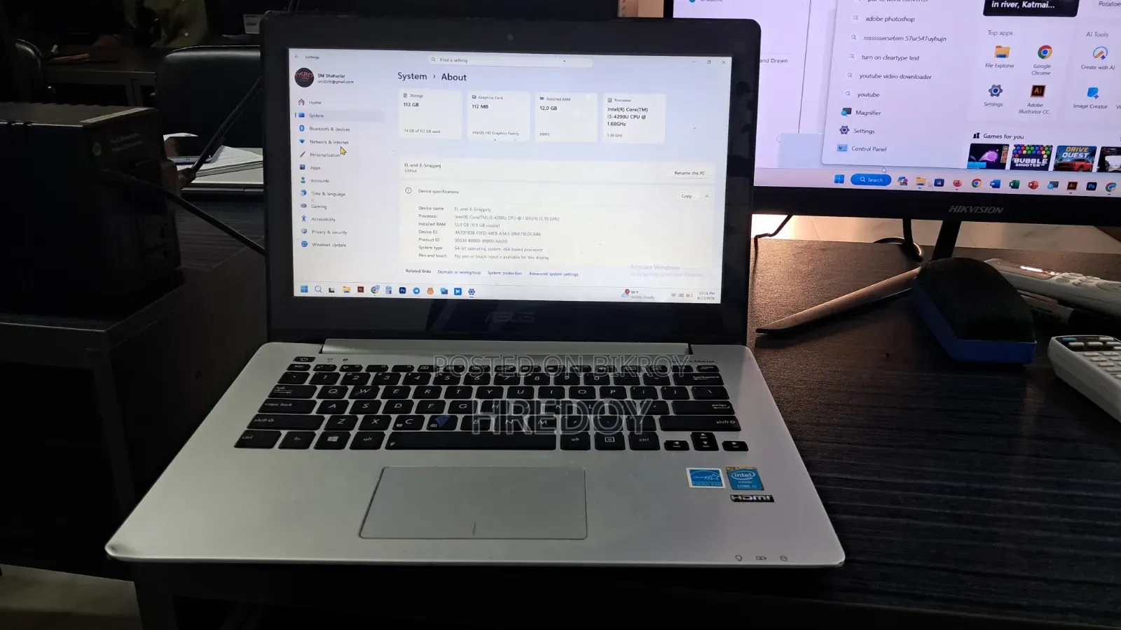 Laptop ASUS VivoBook S301LA 12GB Intel Core i5 SSD 128GB