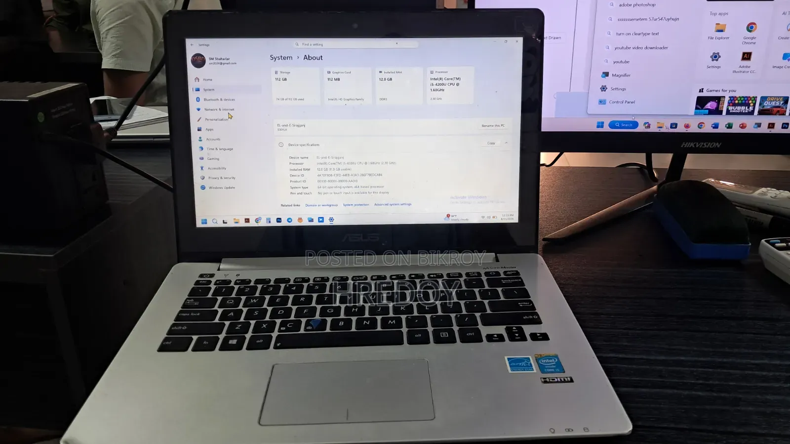 Laptop ASUS VivoBook S301LA 12GB Intel Core i5 SSD 128GB